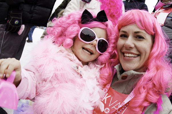 Little girls and big girls love to dress up in pink. Photo by Zach Mahone