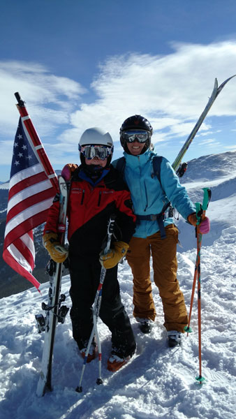 On top of the world at Breckenridge. Miles logged on the Magic Carpet finally pay off.